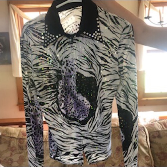 Black and purple zip up show shirt - Picture 1 of 2